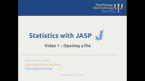 Video 1: Opening a data file in JASP