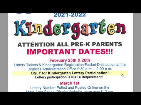 2021-2022 Mars Area Primary Center Kindergarten Registration Walkthrough