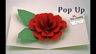 Pop Up Karte: Rose  🌹  basteln mit Papier - Muttertagsgeschenke basteln -DIY