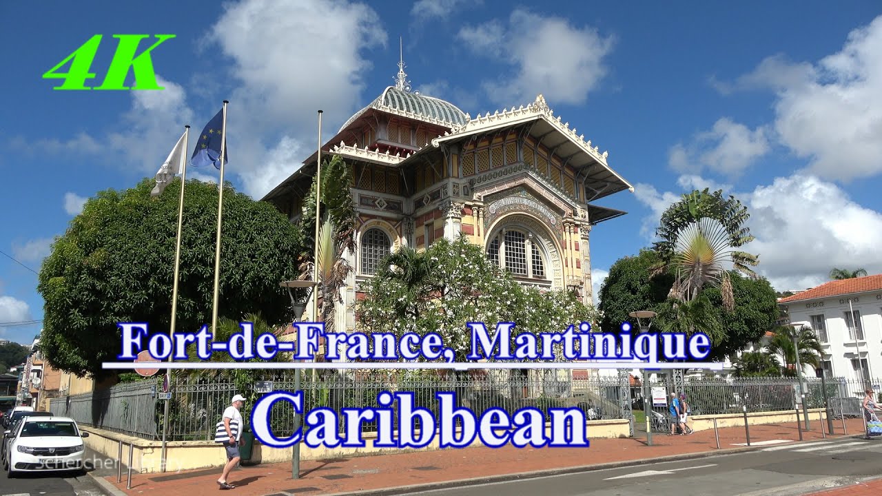 【4K】Tropical, Exotic Island, Beach and Sunshine，Fort-de-France, Martinique,  Vacation, Caribbean