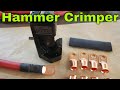 How to hammer crimping 1/0 welding cables or car amplifier wires. Temco TH0007 crimp