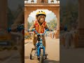 एक बंदर भोले बाबा से मिलने बाइक से हरिद्वार जा रहा है #ai #animation #subscribe #monkey #haridwar