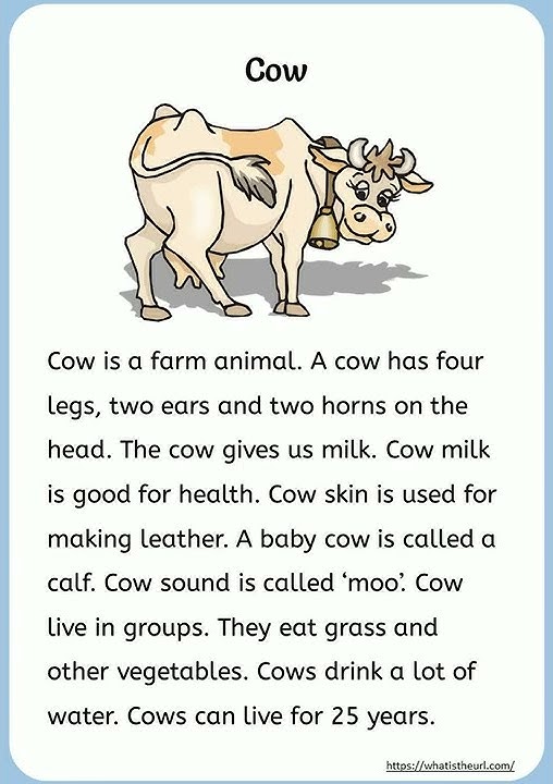 Short essay on Cow || English