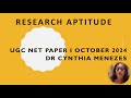 UGC NET Paper I- Research Aptitude October 2024