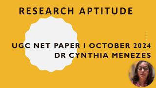 UGC NET Paper I- Research Aptitude October 2024