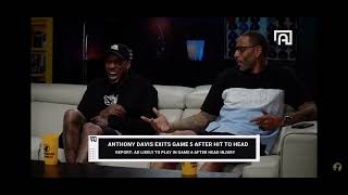 Gilbert Arenas discussing Anthony Davis being wheeled off from his head injury