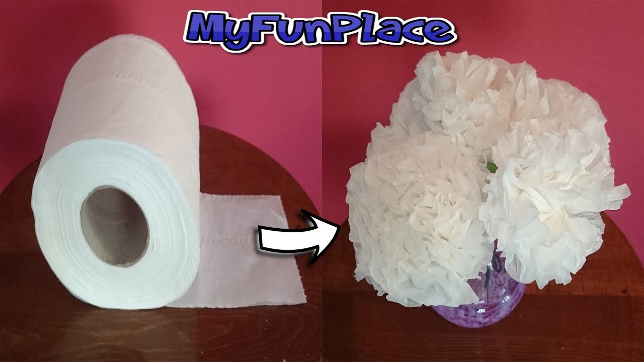 ⁣Toilet Paper Flower Tutorial - DIY