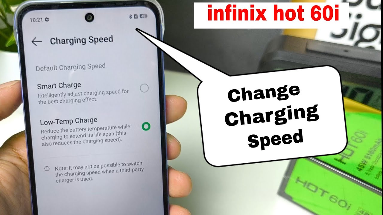 How to change charging speed on infinix hot 60i 