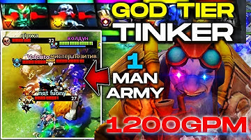 EPIC 1200 GPM Tinker Spammer Comeback - How to win "1v5" in Dota 2