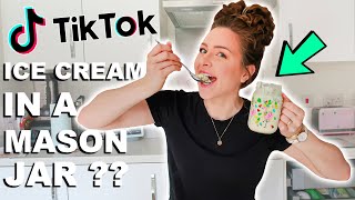 Testing Viral Tiktok Recipes  Mason Jar Ice Cream!!