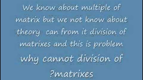 division of  matrix directly Al-faro theory