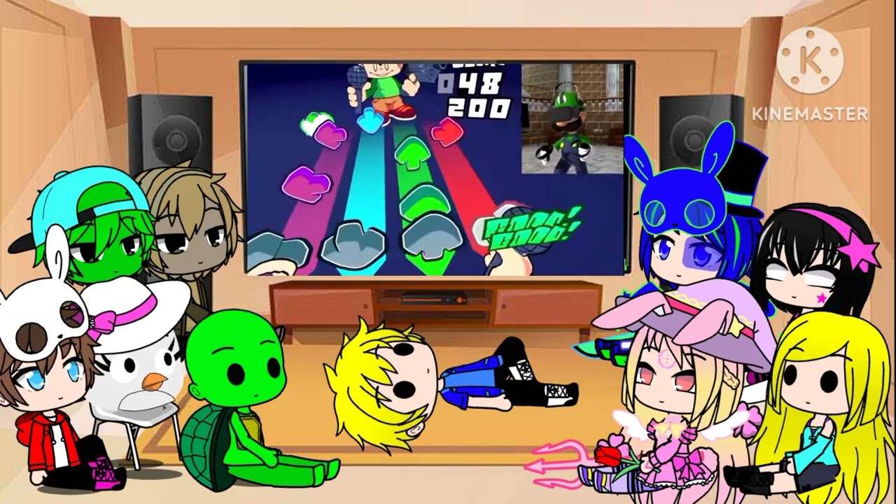 Fandoms & Youtubers React To Luigi Plays Friday Night Funkin VR