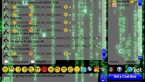 xat chat how to put words in the bottom