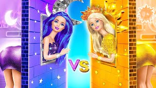 CAMBIO DE LOOK DE MUÑECA de DÍA vs. NOCHE || ¡Desafío de cambio de imagen de un color! Por 123 GO!