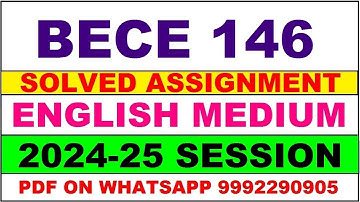 bece 146 solved assignment 2024-25 | bece 146 solved assignment in english 2025 | bece 146 2024-25