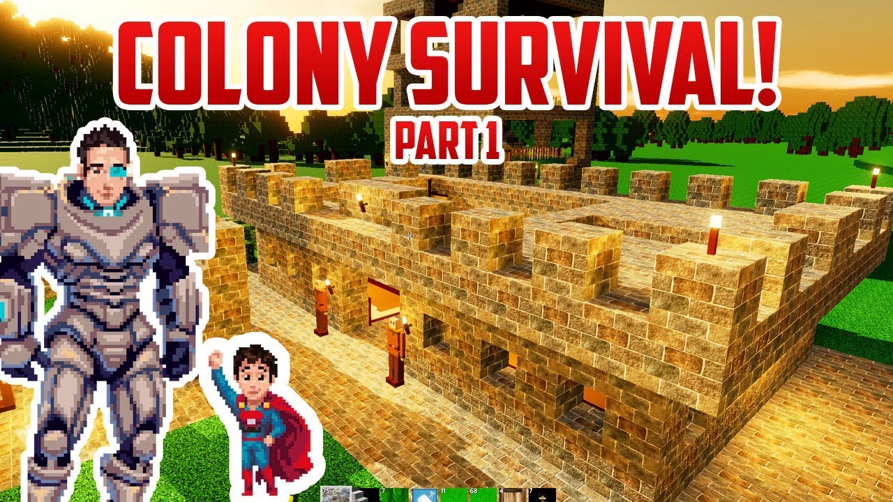COLONY SURVIVAL! Part 1! Father and Son DEFEND AGAINST ZOMBIES