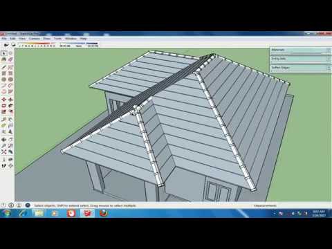 Modeling detail atap dg Sketchup Roofing Modeling in 