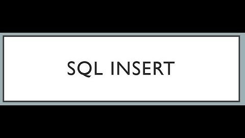 SQL INSERT Statements with two variations.