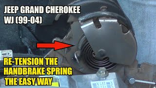 How to re-tension the parking brake spring on a Jeep Grand Cherokee WJ (99-04)