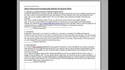 Office Policies and Procedures. 1. Video Orientation