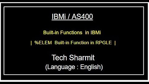 IBMi (AS400) - %Elem Built-in function | built in functions  rpgle | as400 for beginners in English
