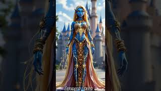 Rapunzel Meets Avatar Warrior Magical Crossover Fantasy Scene