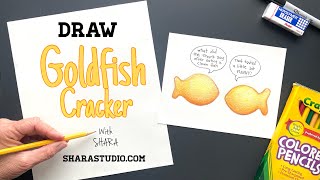 How to draw a goldfish cracker