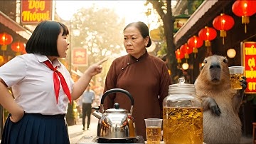 Mai ngăn cản bà cháu Capybara bán trà đá và cái kết bất ngờ #capybara