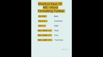 Ms-Word || Shortcut key of Formatting Toolbar #computer #shorts #youtubeshorts #ytshorts #shortvideo