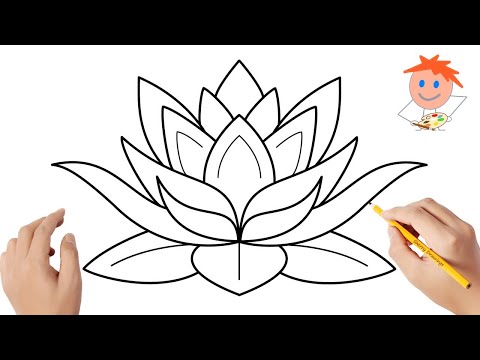 How to draw a lotus flower | Easy drawings