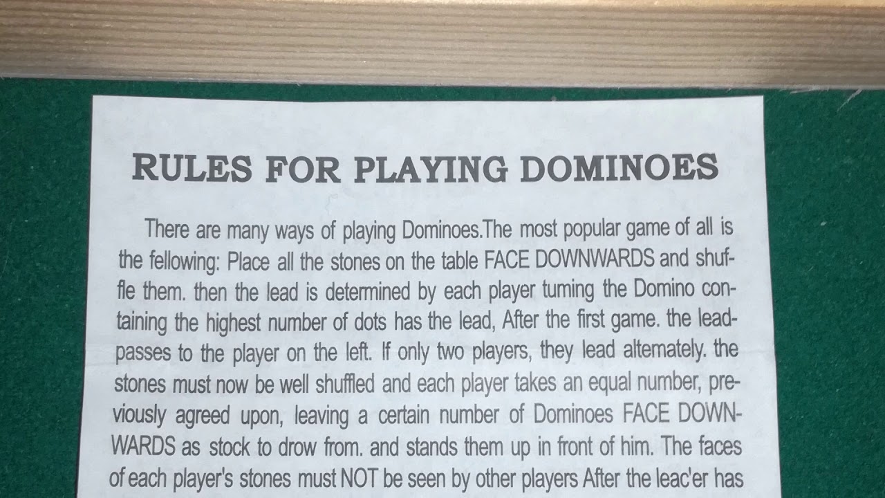 Rules For Playing Dominoes YouTube