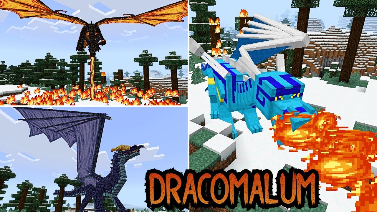 El Mejor Addon de DRAGONES para Minecraft PE || DRACOMALUM MCPE - YouTube