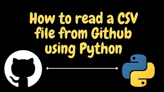 How to read a CSV file from GitHub on Jupyter Notebook