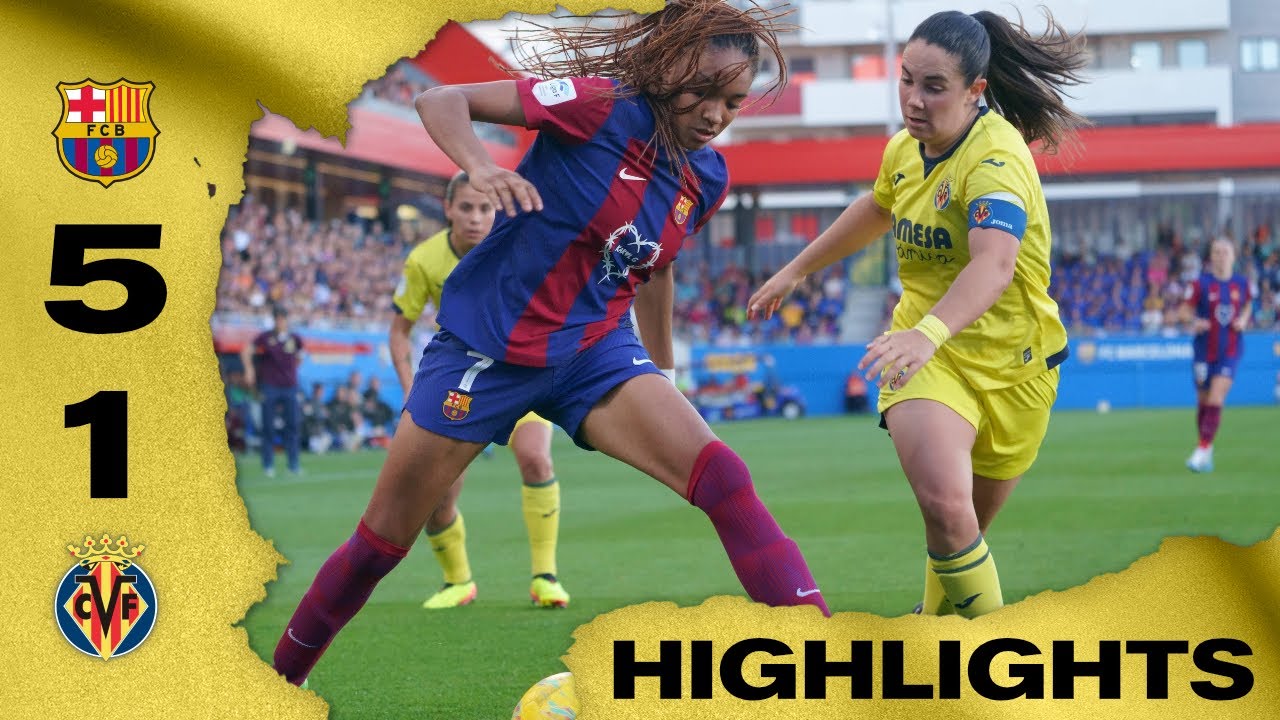 Highlights FC Barcelona 5-1 Villarreal Femenino | Liga F - YouTube