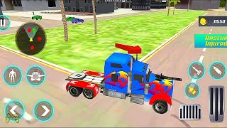 Grand Police Flying Truck Robot War Transform Game - Android Gameplay screenshot 2