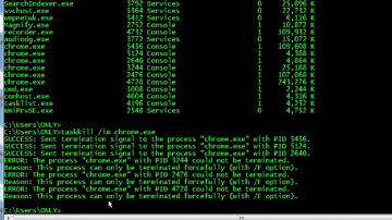 kill a process by pid or name via cmd - windows