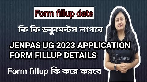 JENPAS UG 2023 Application form fillup details|Jenpas UG 2023 form fillup Date|Documents for JENPAS