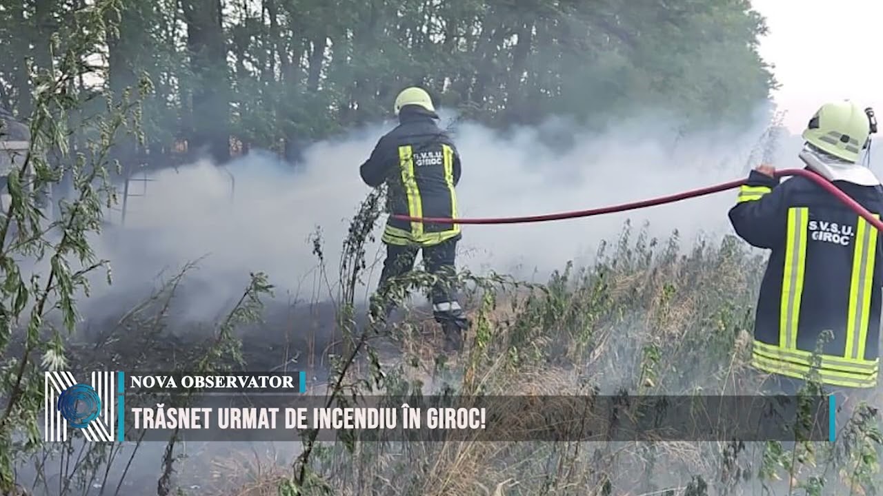Trăsnet urmat de incendiu în Giroc!