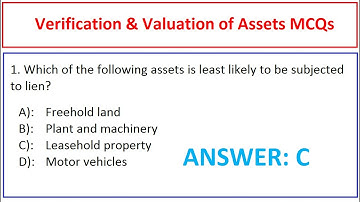 Verification & Valuation of Assets MCQs | Senior Auditor Test Preparation | Commerce MCQs |