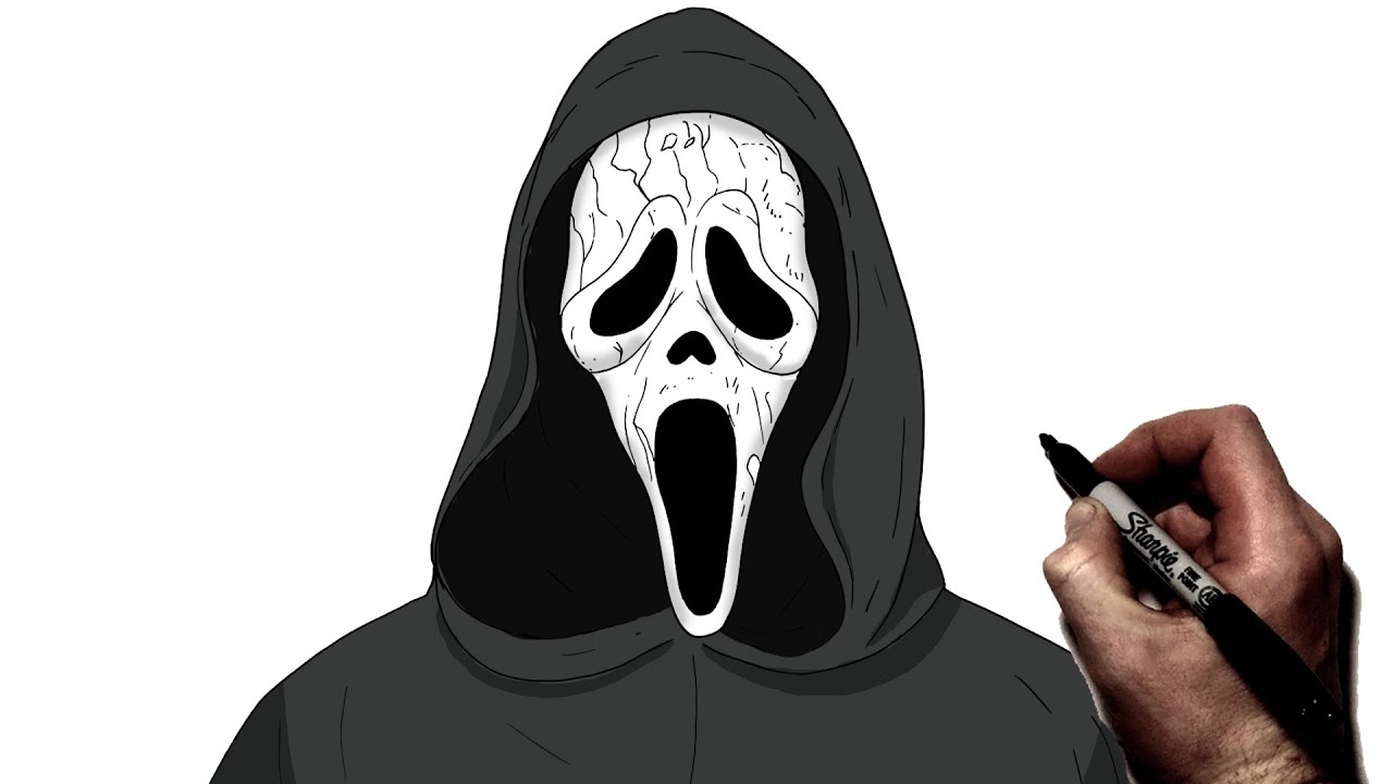 How To Draw Ghostface | Step By Step | Scream 6 - YouTube