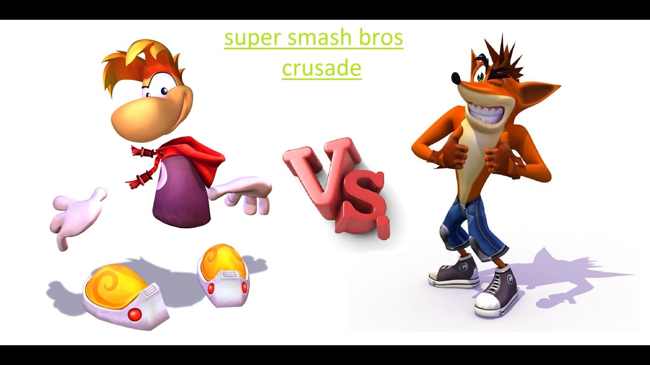 rayman vs crash super smash bros crusade YouTube