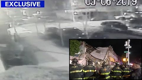 Exclusive video shows building collapse after car crash