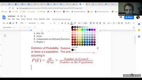 Statistics Webinar on Probability and Project 1