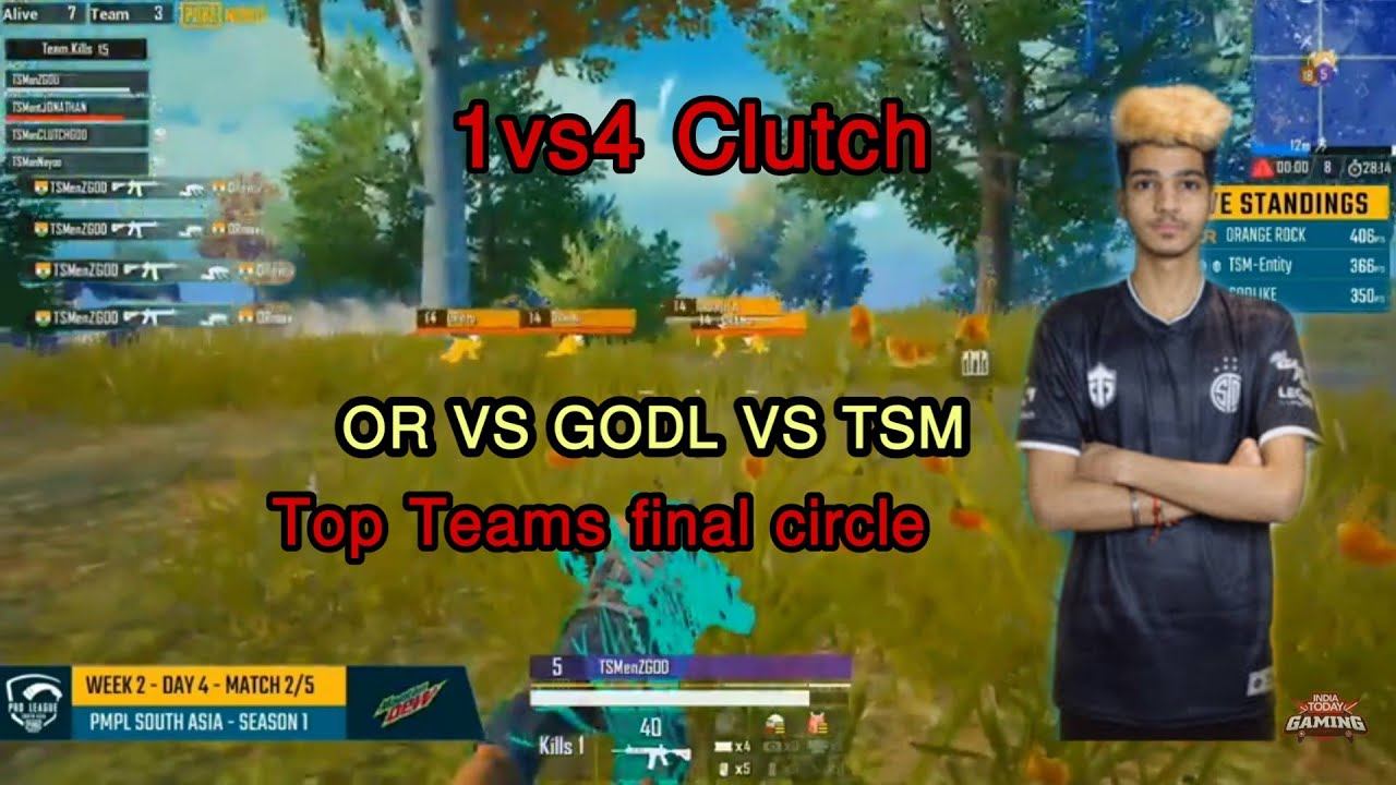 TSMenZGOD 1vs4 Clutch vs OR || PMPL ||PUBGM