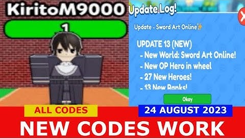 NEW UPDATE CODES [🔥UPD SAO!] Clicker Fighting Simulator ROBLOX | ALL CODES | August 24, 2023