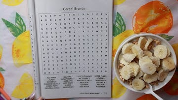 Word Search Cereal Brands ASMR Eating Sounds | Banana Cheerios