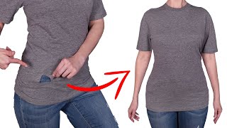 How to sew a hole on the Tshirt in 5 minutes invisibly  a sewing trick!