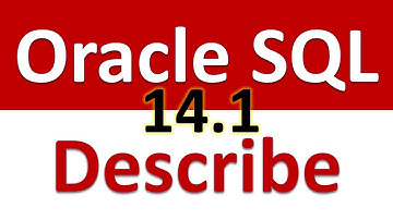 Oracle SQL Developer Tutorial For Beginners  14.1 - Describe