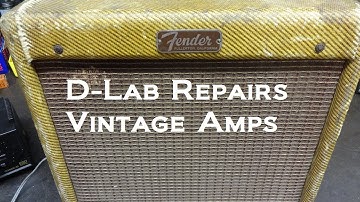 How to repair noise Vintage Fender Champ tweed tube guitar amp 1956