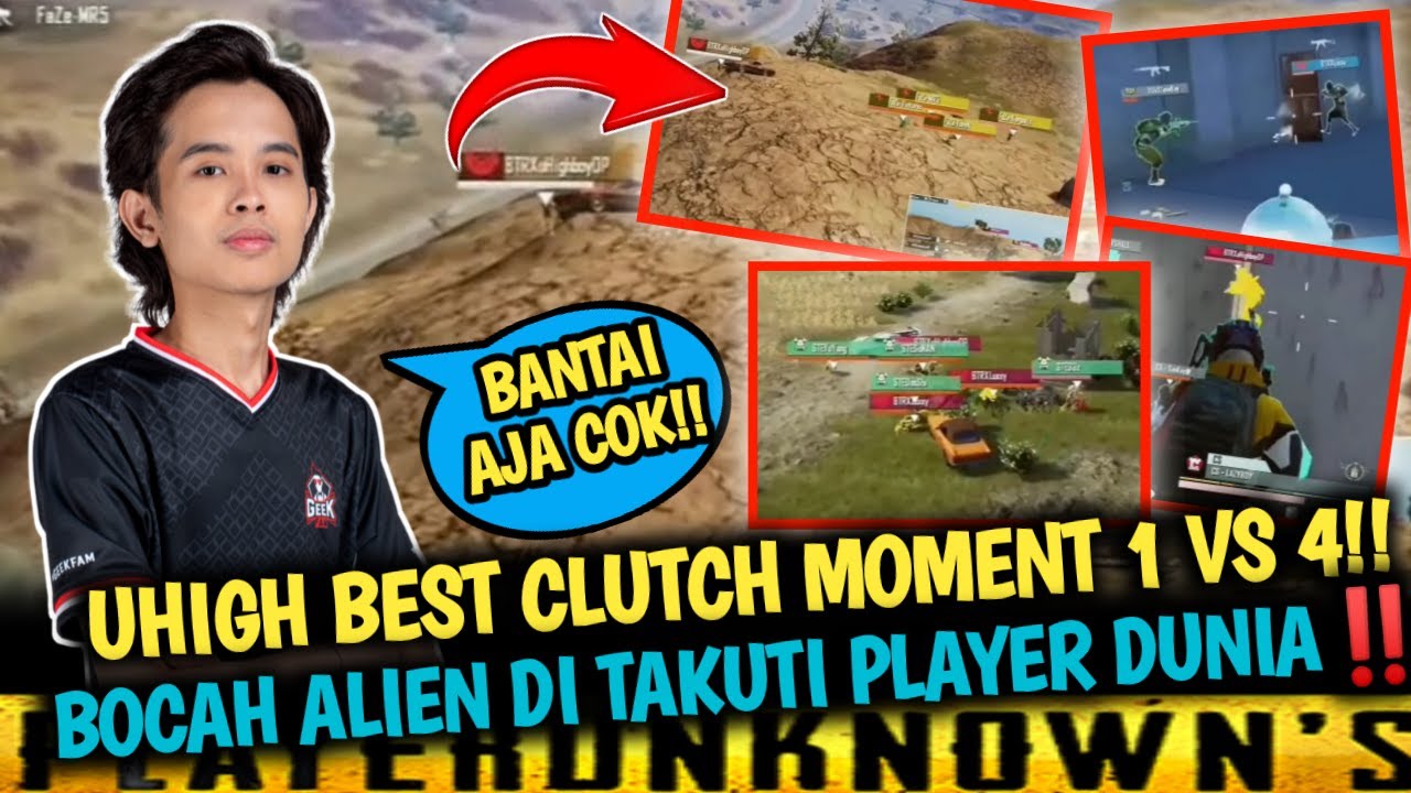 UHIGH BEST CLUTCH MOMENT 1 VS 4🔥 BOCAH ALIEN DI TAKUTI PLAYER DUNIA‼️
